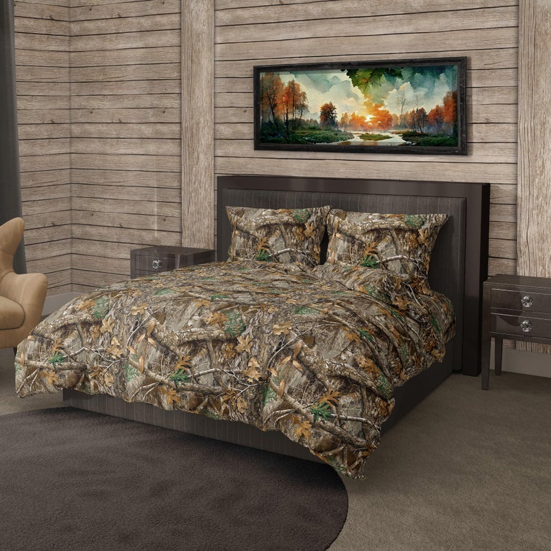 Northwest Northwest Realtree King Bed in a Bag Set 1 Comforter 1 Fitted Sheet 1 Flat Sheet 2 Pillowcases All Seasons Camo Bedding with Realtree Edge Design 