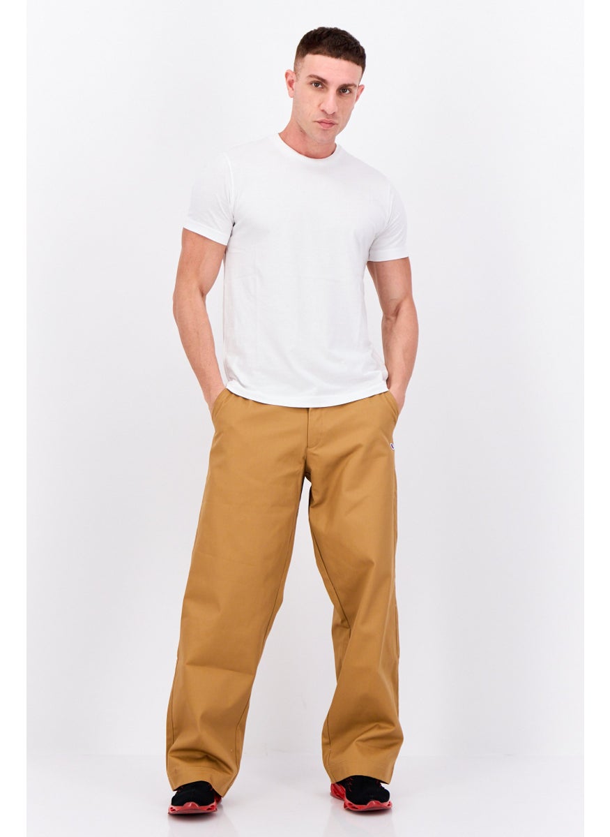 Champion Men Wide Fit Brand Logo Outdoor Pants, Tan  - Image 4