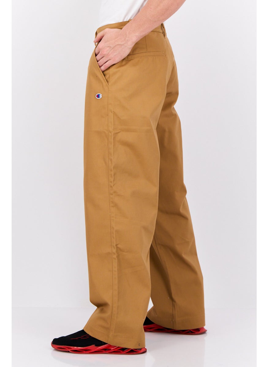 Champion Men Wide Fit Brand Logo Outdoor Pants, Tan  - Image 2