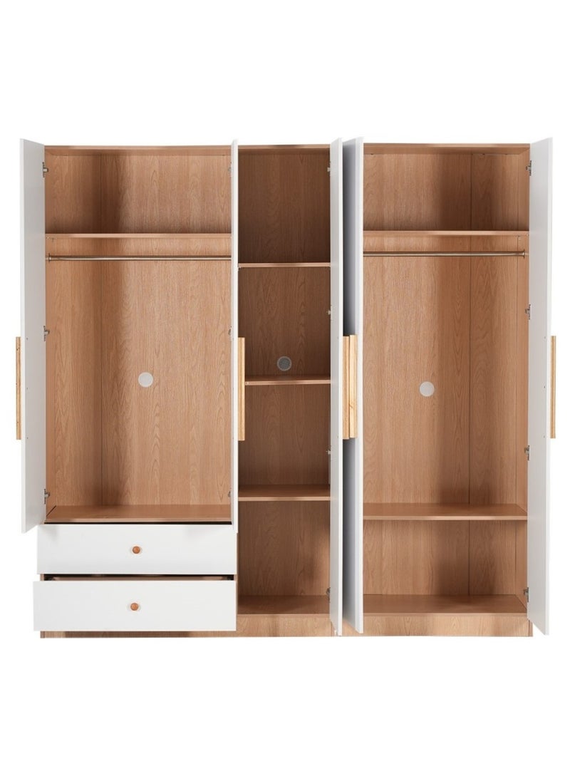 ROYALOAK Royaloak Roger 5 Door Wardrobe | MDF Construction | Elegant Melamine Finish | Modern Design | Durable & Long-lasting | Freestanding Design | Cupboard  - Image 4