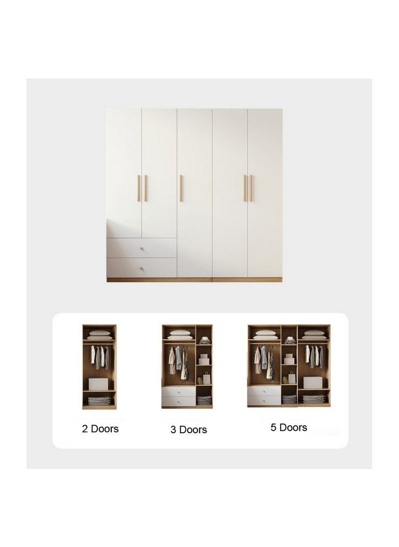 ROYALOAK - Royaloak Roger 5 Door Wardrobe | MDF Construction | Elegant Melamine Finish | Modern Design | Durable & Long-lasting | Freestanding Design | Cupboard - Image 1