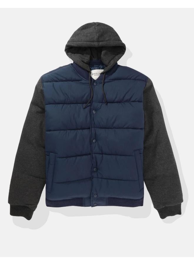 American Eagle Zip Through Puffer Jacket - Image 3