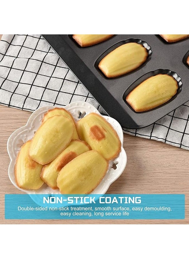 Arabest 2 Pack Madeleine Pan , Spherical Scallop Madeline Bakeware 12-Cavity Heavy Duty Nonstick Madeleine Trays for Oven Baking  - Image 5