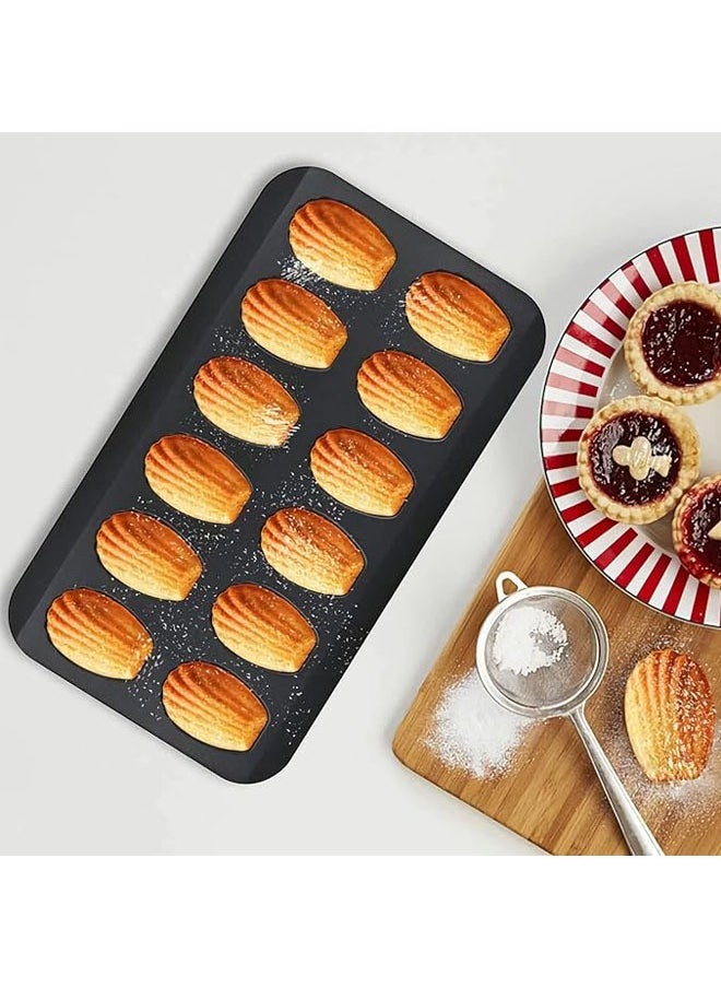 Arabest 2 Pack Madeleine Pan , Spherical Scallop Madeline Bakeware 12-Cavity Heavy Duty Nonstick Madeleine Trays for Oven Baking  - Image 2