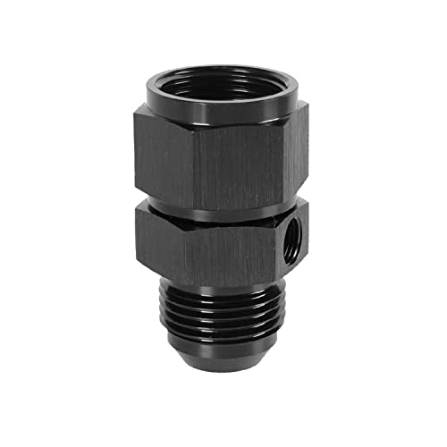 WedFeir 6AN Male Flare to -6 Female Swivel with 1/8 NPT Gauge Port Fuel Pressure Gauge Take Off Fitting Adapter, Aluminum Black. - Image 3