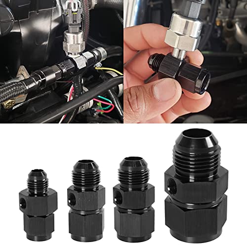 WedFeir 6AN Male Flare to -6 Female Swivel with 1/8 NPT Gauge Port Fuel Pressure Gauge Take Off Fitting Adapter, Aluminum Black. - Image 4