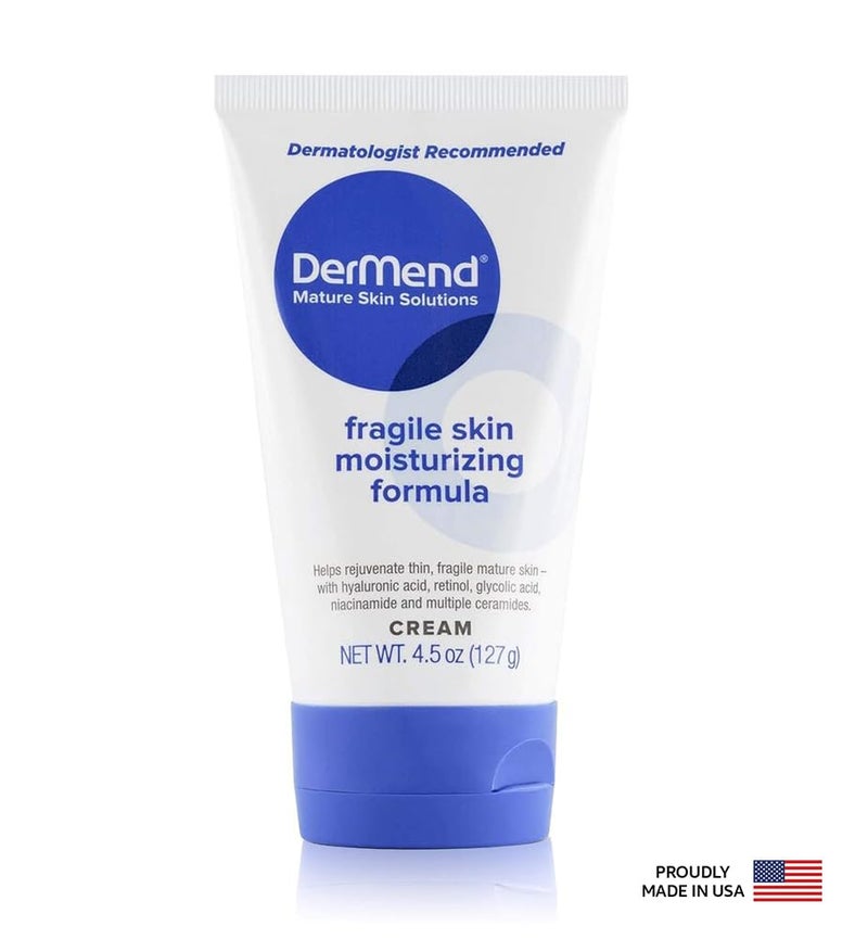 Dermend Specialized Fragile Skin Moisturizing Cream: Formula to Restore & Rejuvenate - Daily Anti Wrinkle Cream for Firming & Strengthening Thin, Aging Skin - 4.5 Oz Tube - Image 2