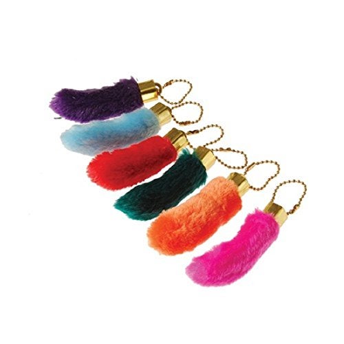 U.S. Toy Assorted Color Faux Fake Lucky Rabbit's Foot Key Chains Key Rings - Image 4
