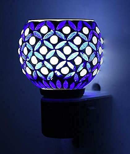 DRAMIQ Beautiful Ceramic Kapoor DaniAroma Diffuser Cum Night Lamp Essential Oil Diffuser Made in India Electrical Camphor Diffuser OnOff Switch for Heating D53