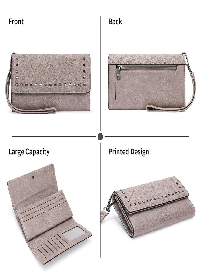 FALAN MULE Wallets for Women Trifold Wristlet Wallets Large Capacity RFID Blocking Ladies Purse Credit Card Holder - Image 5
