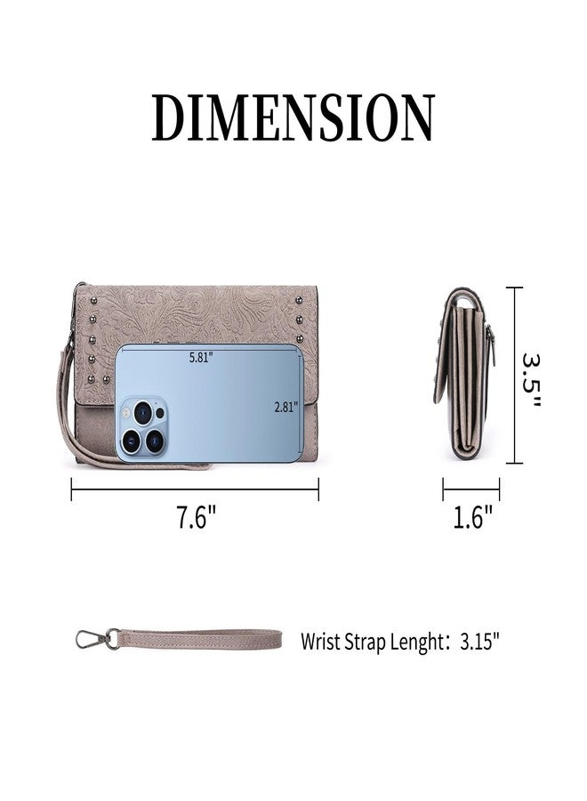 FALAN MULE Wallets for Women Trifold Wristlet Wallets Large Capacity RFID Blocking Ladies Purse Credit Card Holder - Image 2