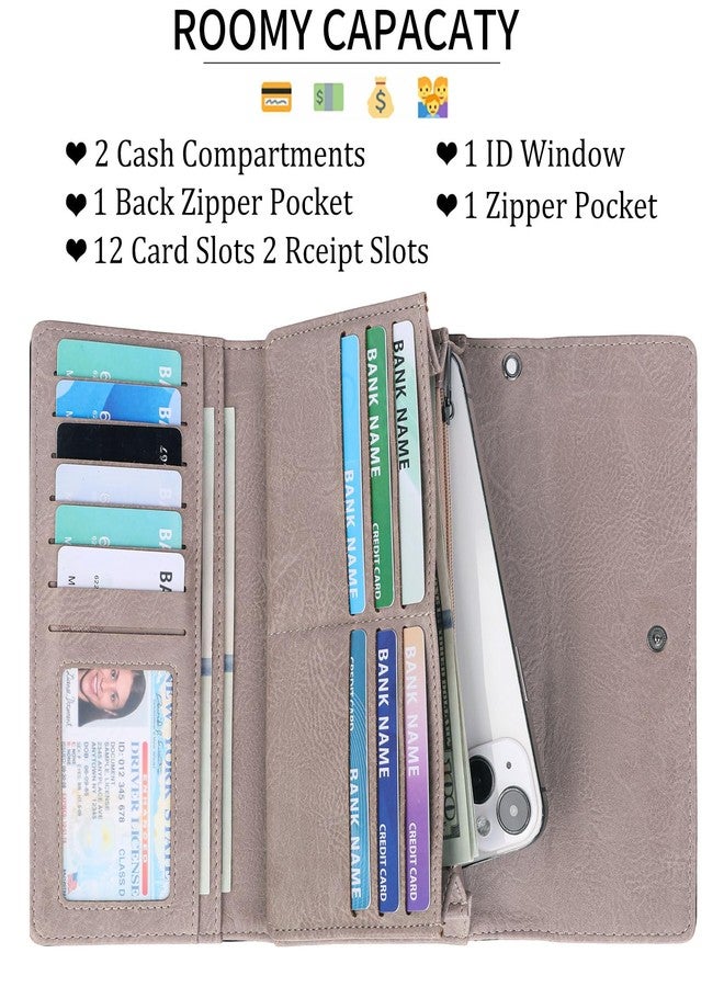 FALAN MULE Wallets for Women Trifold Wristlet Wallets Large Capacity RFID Blocking Ladies Purse Credit Card Holder - Image 3