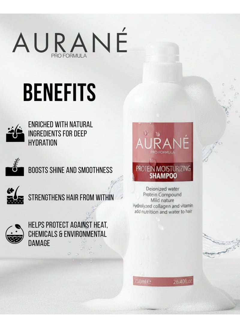 AURANE Protein Moisturizing Shampoo & Balancing Conditioner Set 750 ml Each – Keratin Hair Care for Dry and Damaged Hair - Image 2