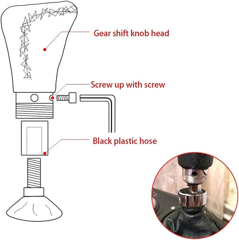 Wivplex Universal 5 Speed Manual Leather Gear Shift Knob - Image 3
