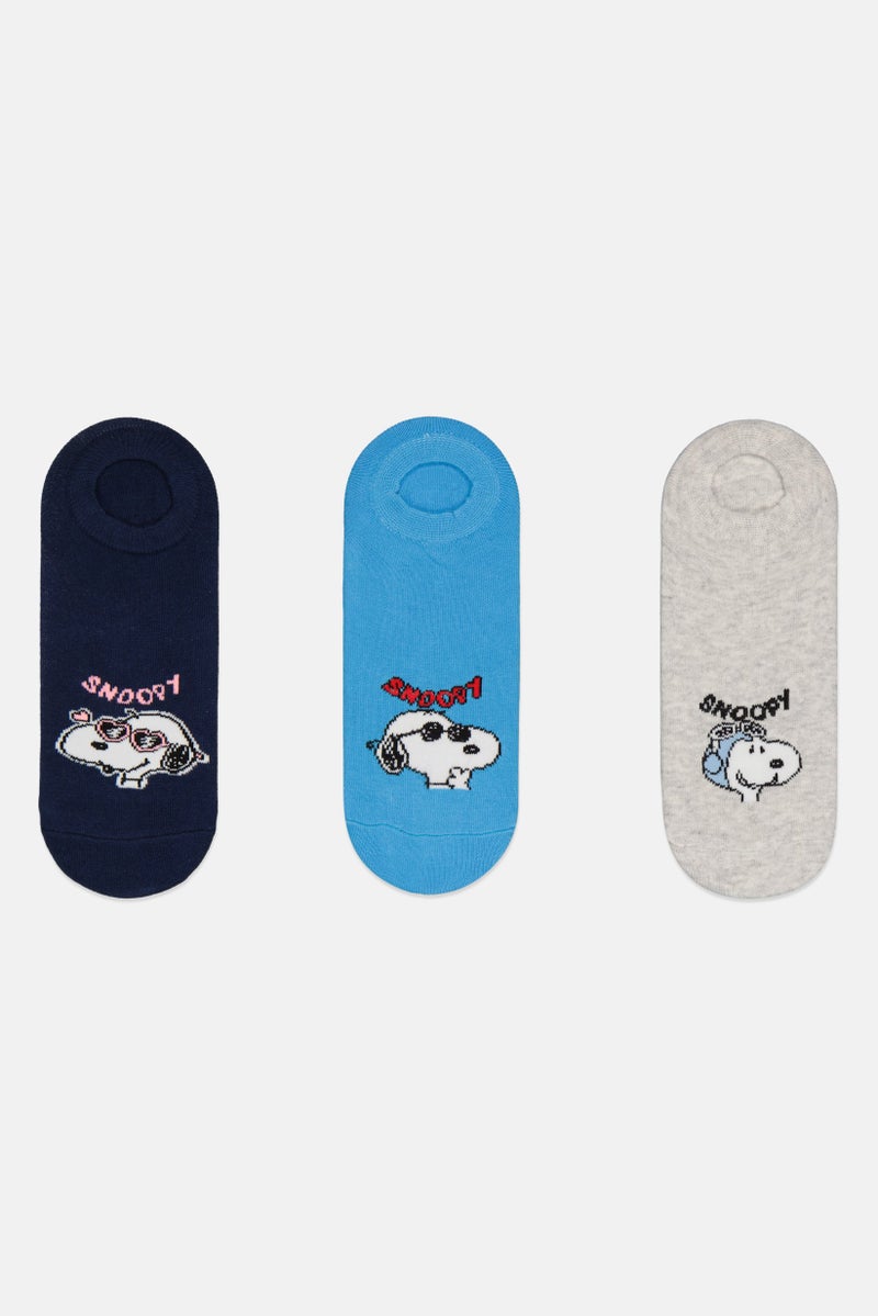 Peanuts جوارب سناوبي للأطفال الأولاد 3 أزواج، متعددة الألوان - Image 1