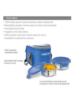 Milton MILTON Cube 2 Lunch Box, 300 ml, Set of 2, Blue  - Image 3