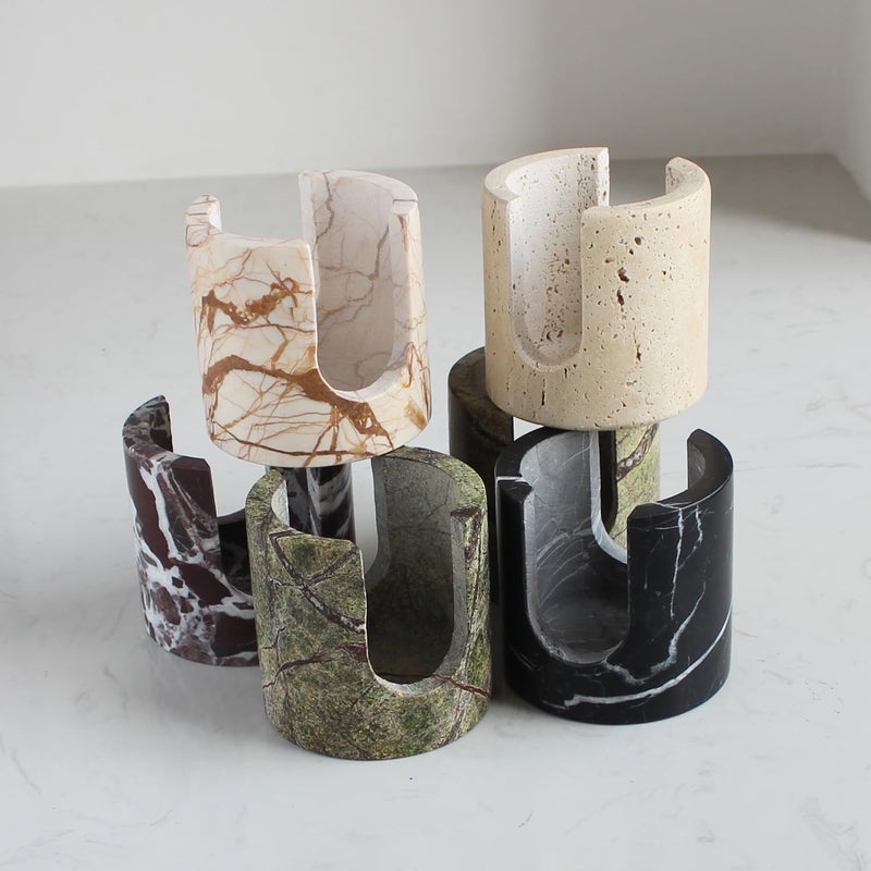 Nawgnail Natural Marble Travertine Sponge Holder for Kitchen Counter, Drying Rack, Sponge Caddy for Sink Organizer - Green Rainforest Marble - Image 3