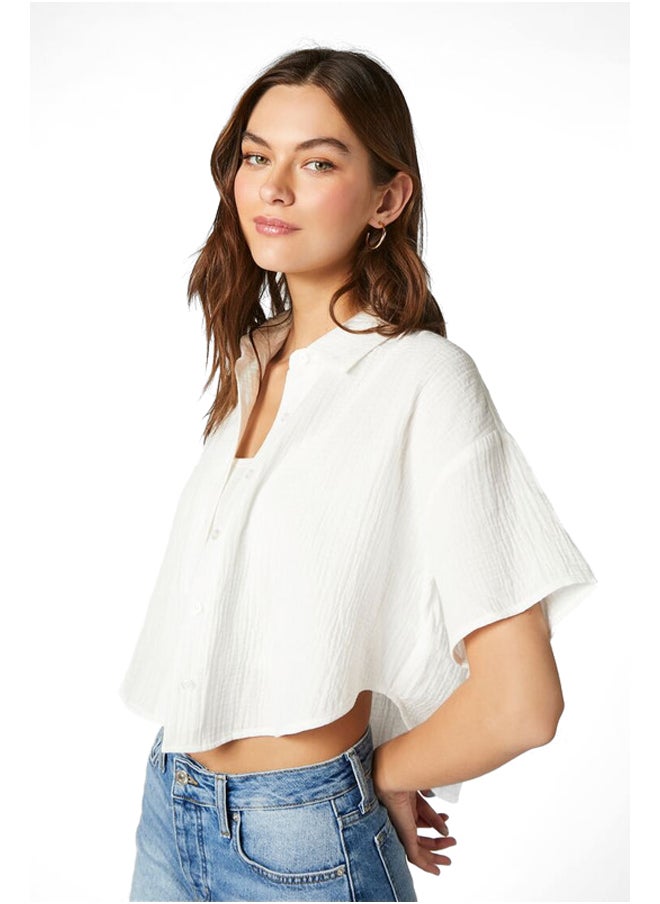 FOREVER 21 BUTTON DOWN WOVEN TOP  - Image 2