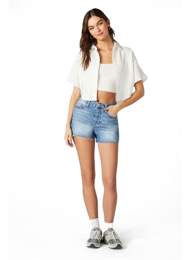 FOREVER 21 BUTTON DOWN WOVEN TOP  - Image 4