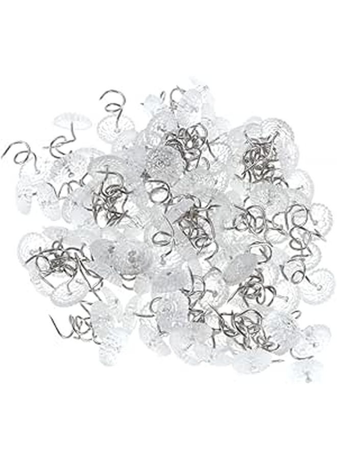 100 Pcs Clear Plastic Head Slip Twisted Upholstery Pins Traceless Sheet Holders For Slipcovers - Image 1