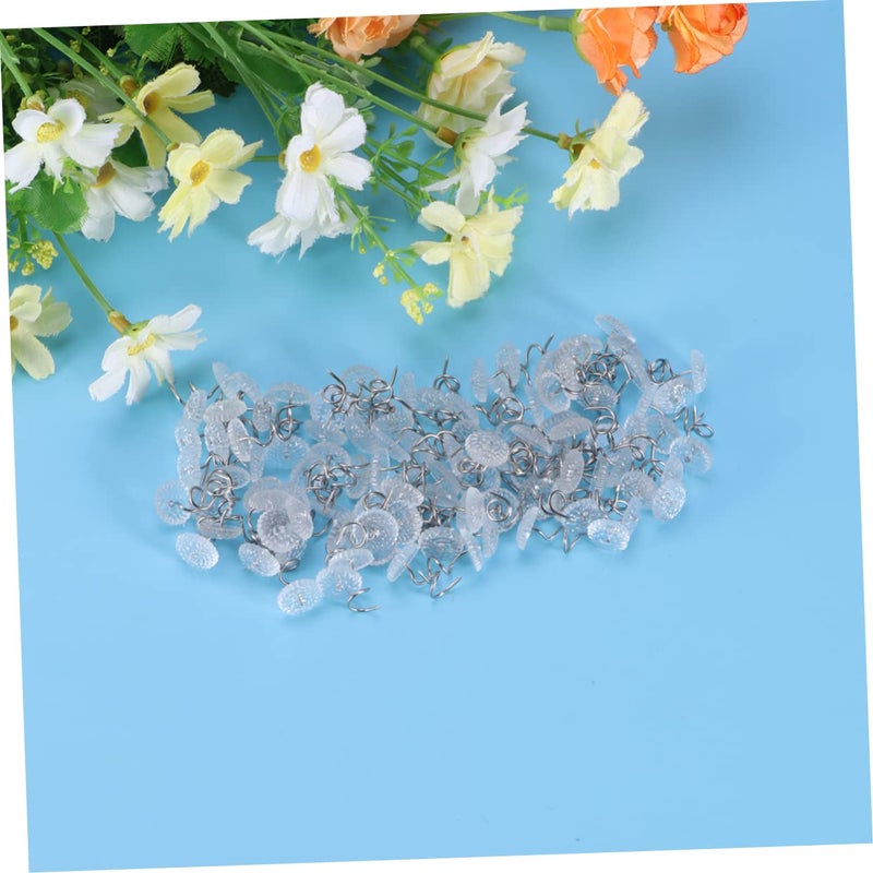100 Pcs Clear Plastic Head Slip Twisted Upholstery Pins Traceless Sheet Holders For Slipcovers - Image 3