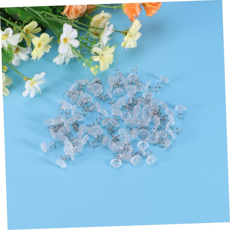 100 Pcs Clear Plastic Head Slip Twisted Upholstery Pins Traceless Sheet Holders For Slipcovers - Image 5