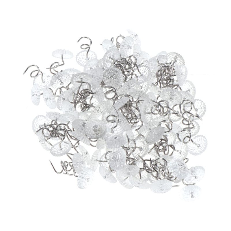100 Pcs Clear Plastic Head Slip Twisted Upholstery Pins Traceless Sheet Holders For Slipcovers - Image 2