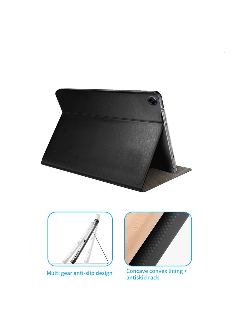 Wtech Huawei MatePad T8 4G 2020 (L03, L09, W09) 8 inch Classic PU Leather Trifold Stand Flip Case Cover - Black - Image 2