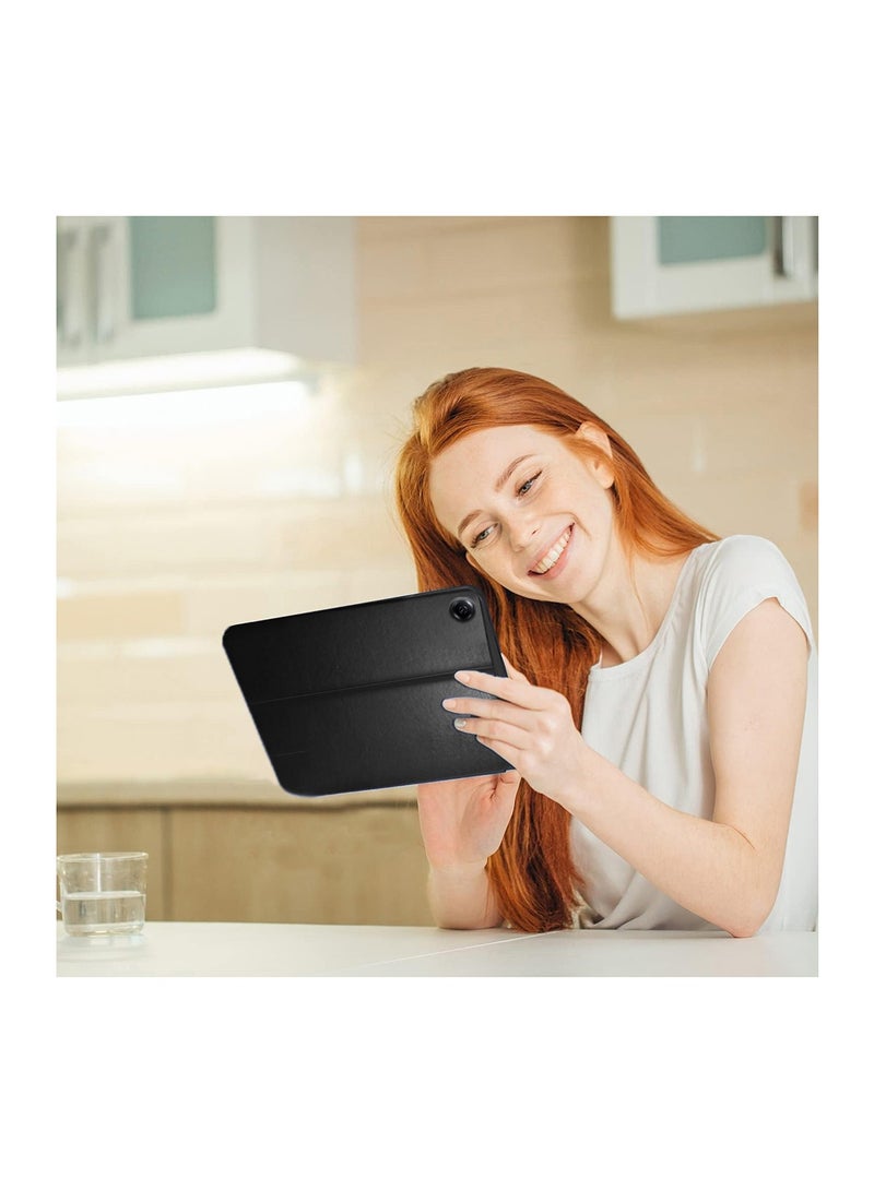 Wtech Huawei MatePad T8 4G 2020 (L03, L09, W09) 8 inch Classic PU Leather Trifold Stand Flip Case Cover - Black - Image 5