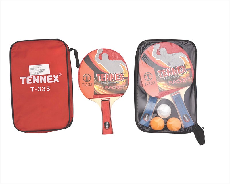 TENNEX Table Tennis Rackets T333 Pair with 3 TT Balls | All-in-One Ping Pong Paddle Play Set - Image 4