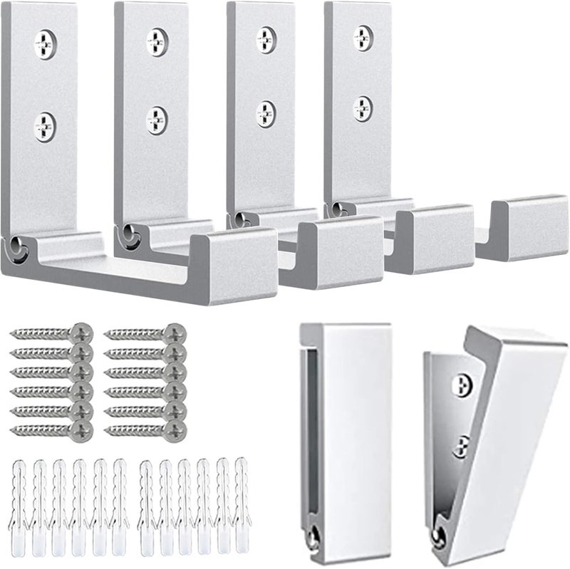 OHIYO 6Pcs Foldable Hooks for Hanging Coat & Bags & Hat & Key Wall Mounted Heavy Duty Aluminum Alloy Folding Coat Hooks with 12pcs Screws for Headphones Holder or Wall Hanger Hook(Matte Silver) - Image 1