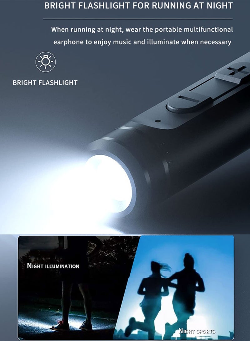 Neckband Bluetooth Headphones, Wireless Earbuds with Microphone Flashlight Around The Neck Waterproof Sport Headset Noise Cancelling Ear Buds 120H Playtime for Running Cycling - Image 3