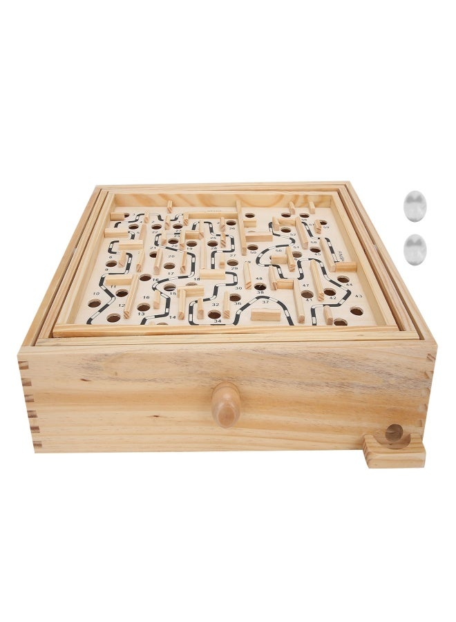 Wooden Ball Game Maze Educational Enhances CoordinationLabyrinth Puzzle Toy for Adults Kids - Image 2