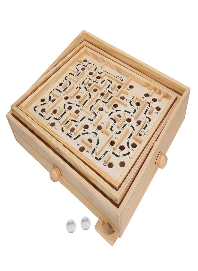 Wooden Ball Game Maze Educational Enhances CoordinationLabyrinth Puzzle Toy for Adults Kids - Image 3