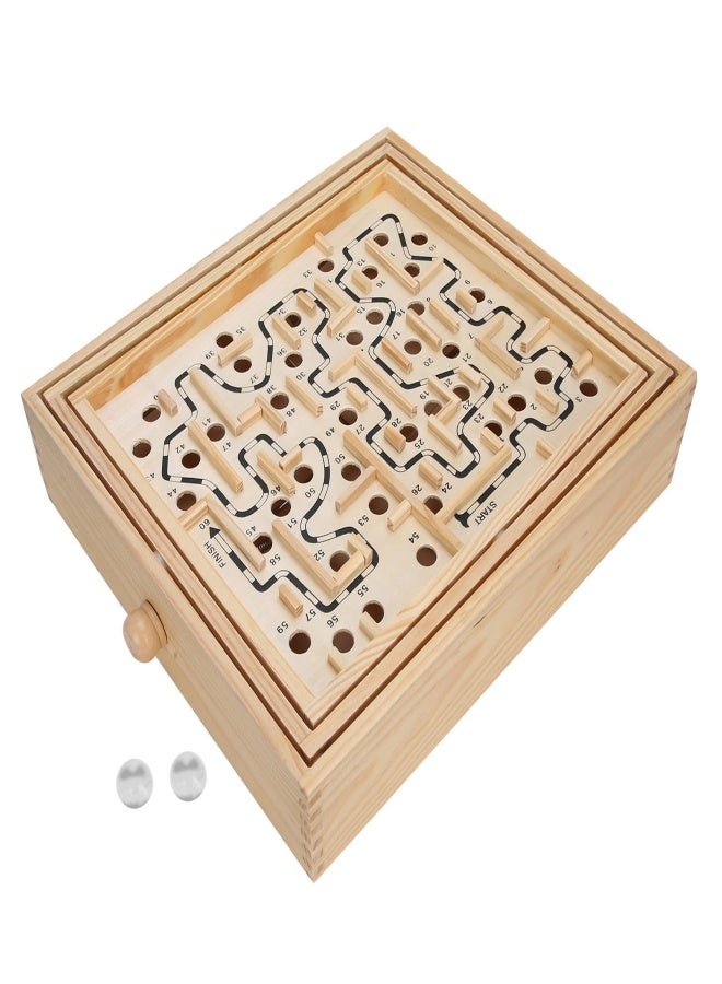 Wooden Ball Game Maze Educational Enhances CoordinationLabyrinth Puzzle Toy for Adults Kids - Image 4