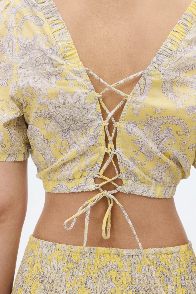 H&M Lacing-detail cotton blouse