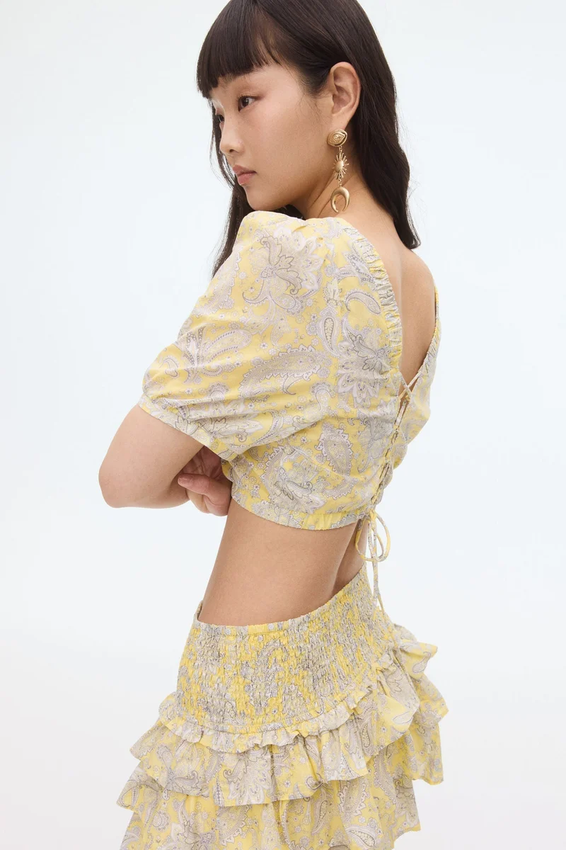 H&M Lacing-detail cotton blouse