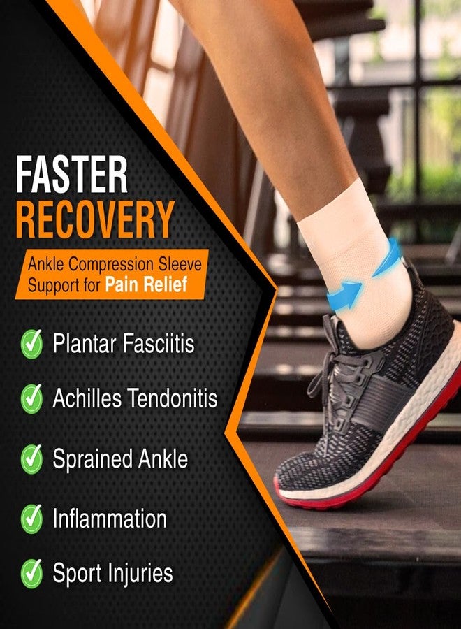 Doc Miller Ankle Brace for Women & Men - Ankle Compression Sleeve, Toeless Foot & Ankle Support for Plantar Fasciitis, Arthritis, Achilles Tendonitis, Sprained Ankle, Swelling & Recovery (1 Pair) - Image 3