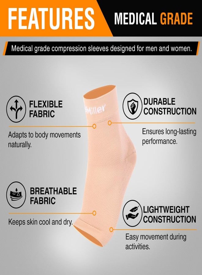 Doc Miller Ankle Brace for Women & Men - Ankle Compression Sleeve, Toeless Foot & Ankle Support for Plantar Fasciitis, Arthritis, Achilles Tendonitis, Sprained Ankle, Swelling & Recovery (1 Pair) - Image 4