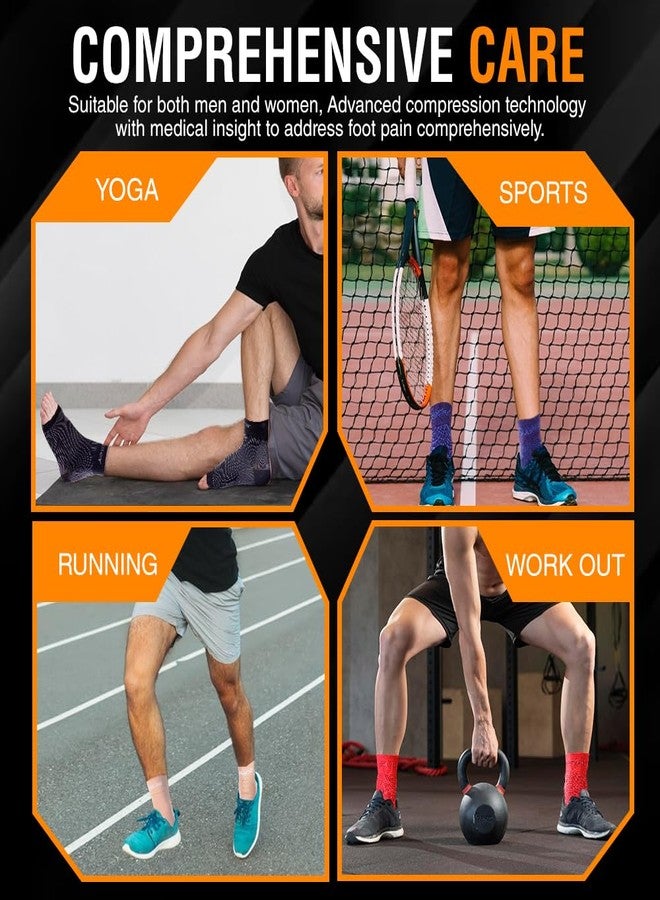 Doc Miller Ankle Brace for Women & Men - Ankle Compression Sleeve, Toeless Foot & Ankle Support for Plantar Fasciitis, Arthritis, Achilles Tendonitis, Sprained Ankle, Swelling & Recovery (1 Pair) - Image 2