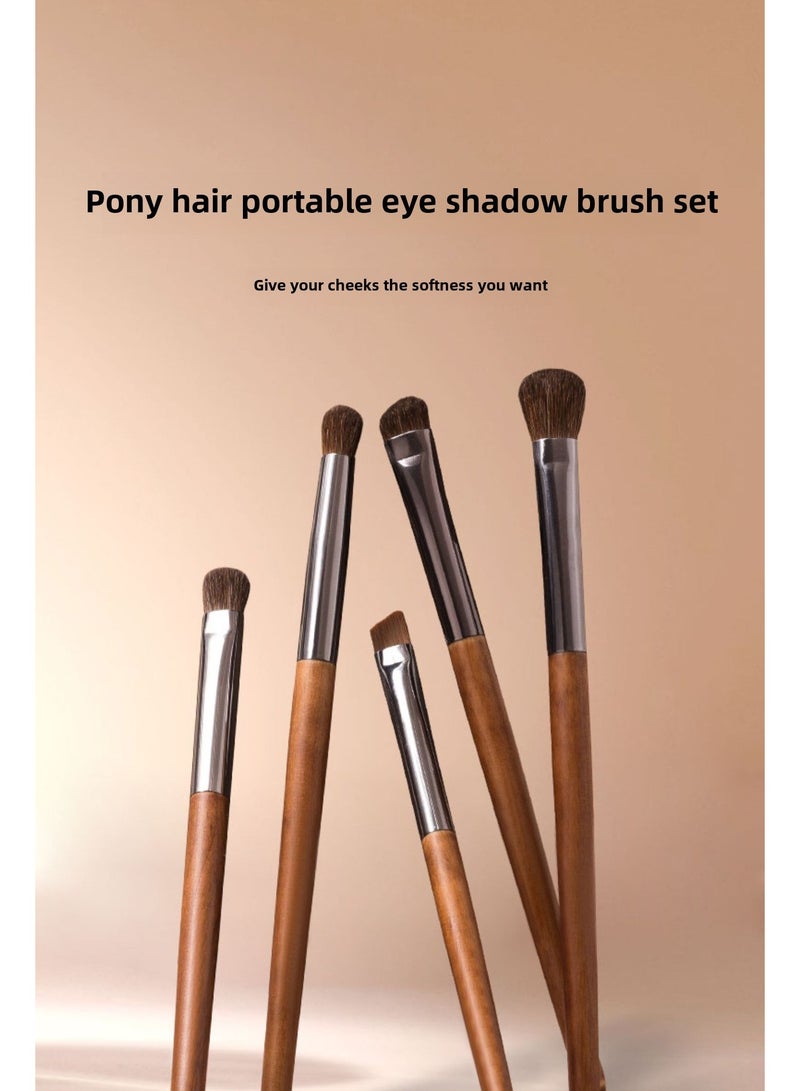 Goolsky Eye Makeup Brush Set, 5 Pcs Professional Blending Eyeshadow Makeup Brushes for Concealer Eyebrows Eyeliner, Soft Hairs & Wood Handle - Image 3