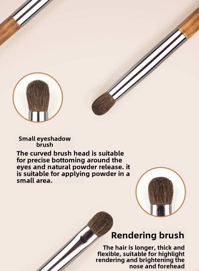 Goolsky Eye Makeup Brush Set, 5 Pcs Professional Blending Eyeshadow Makeup Brushes for Concealer Eyebrows Eyeliner, Soft Hairs & Wood Handle - Image 5