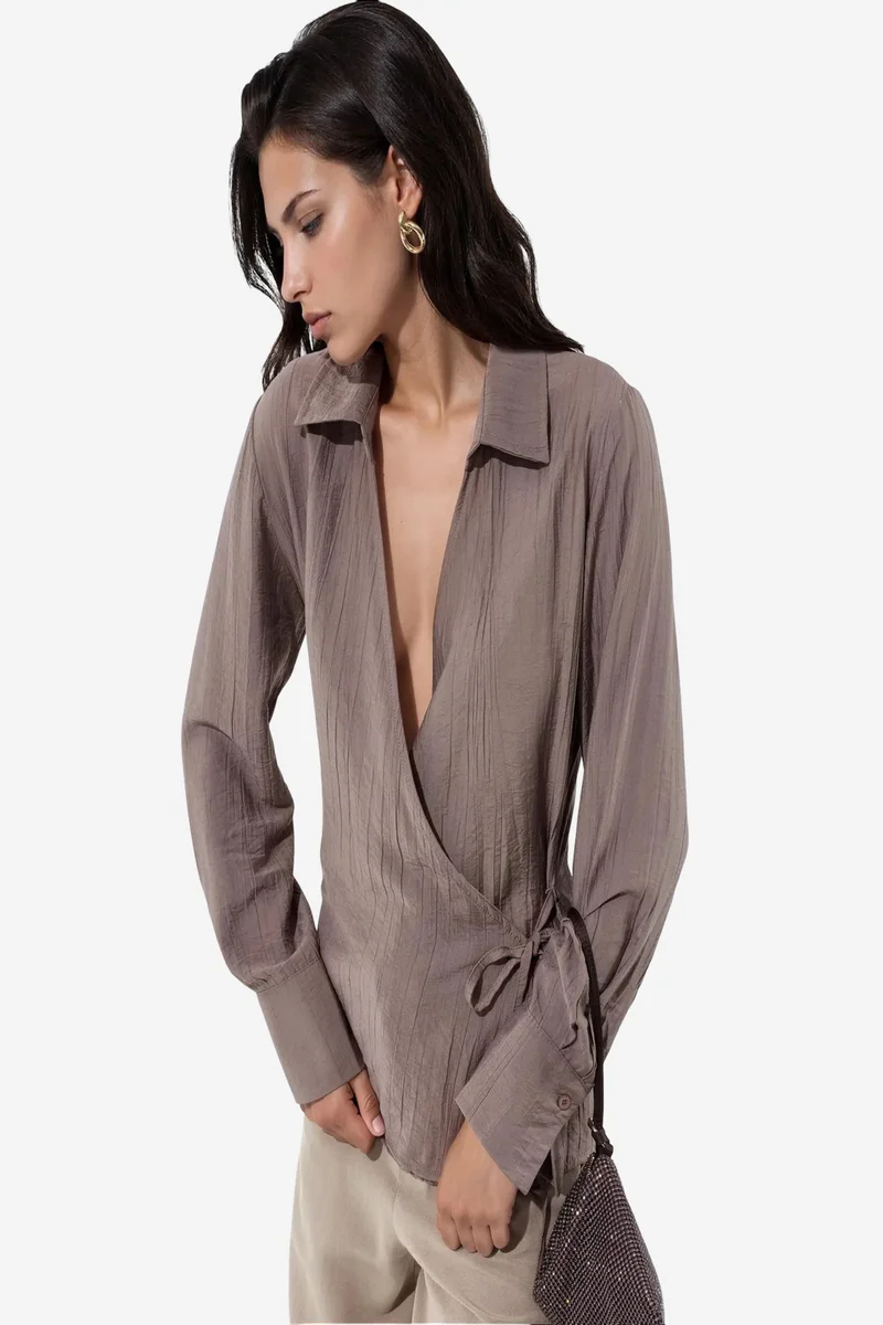 BUSEM Women's Shirt Collar Shirt