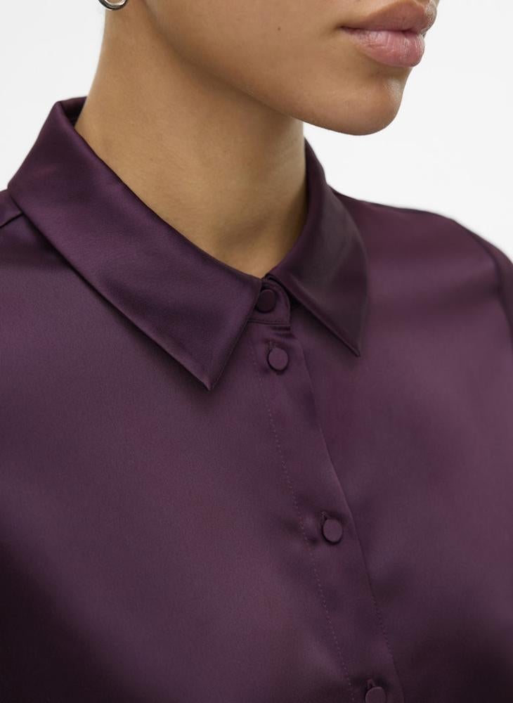 VERO MODA Satin Detail Button Down Shirt - Image 3