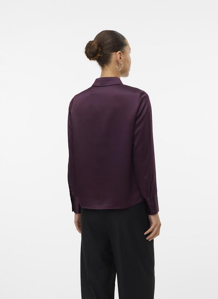 VERO MODA Satin Detail Button Down Shirt - Image 2