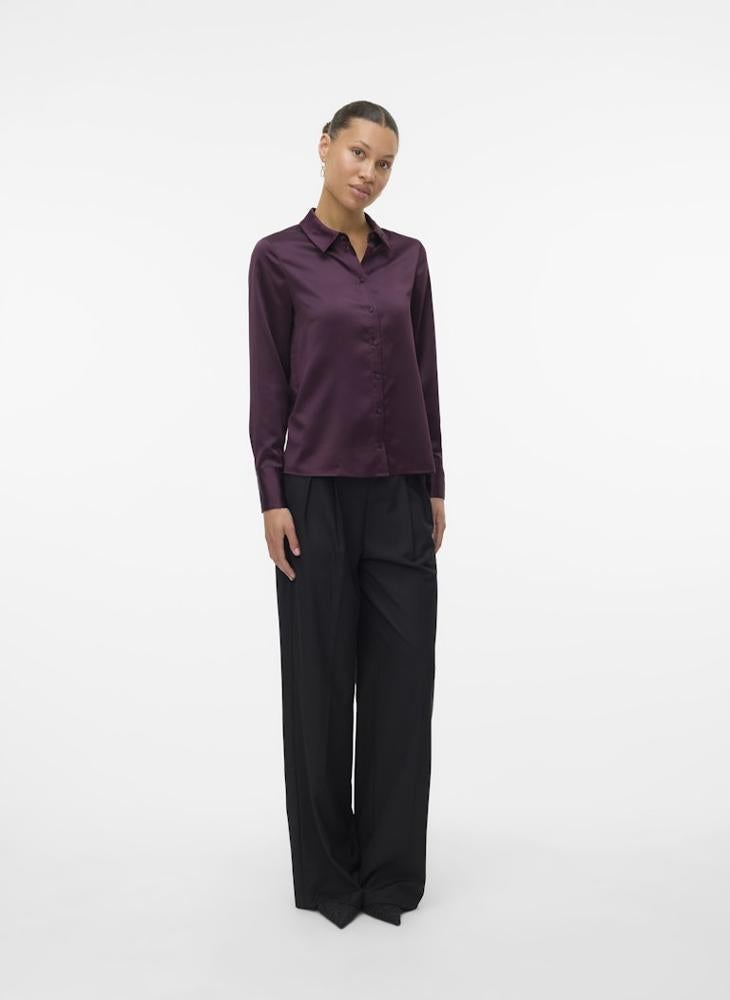 VERO MODA Satin Detail Button Down Shirt - Image 4