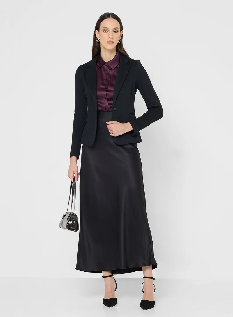 VERO MODA Satin Detail Button Down Shirt