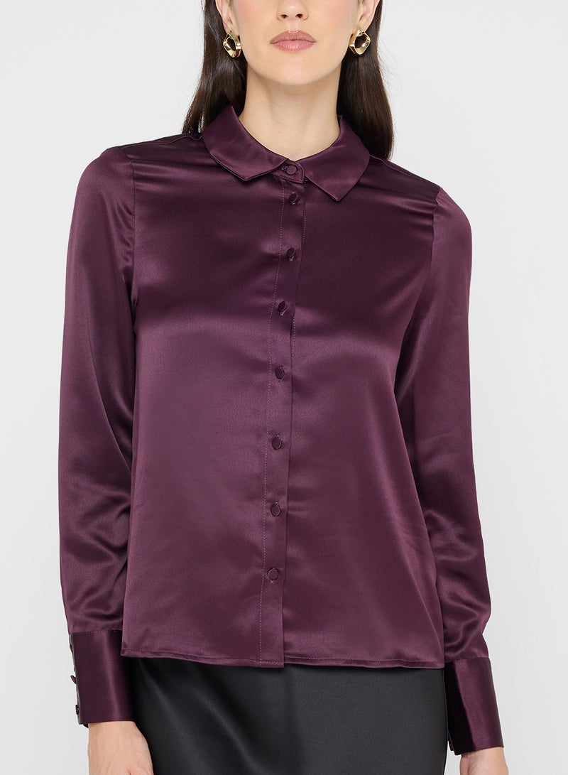 فيرو مودا قميص بأزرار وتفاصيل ساتان - Image 3