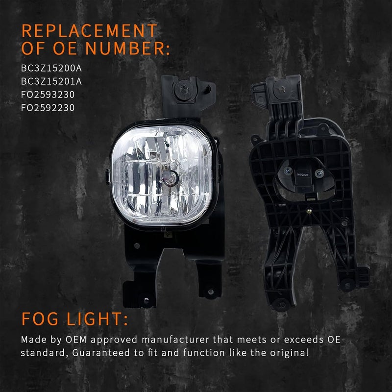 Shocklight Driving Fog Lights for 2008-2010 Ford F250 F350 F450 F550 Super Duty with H10 12V 42W Halogen Bulbs - Image 4