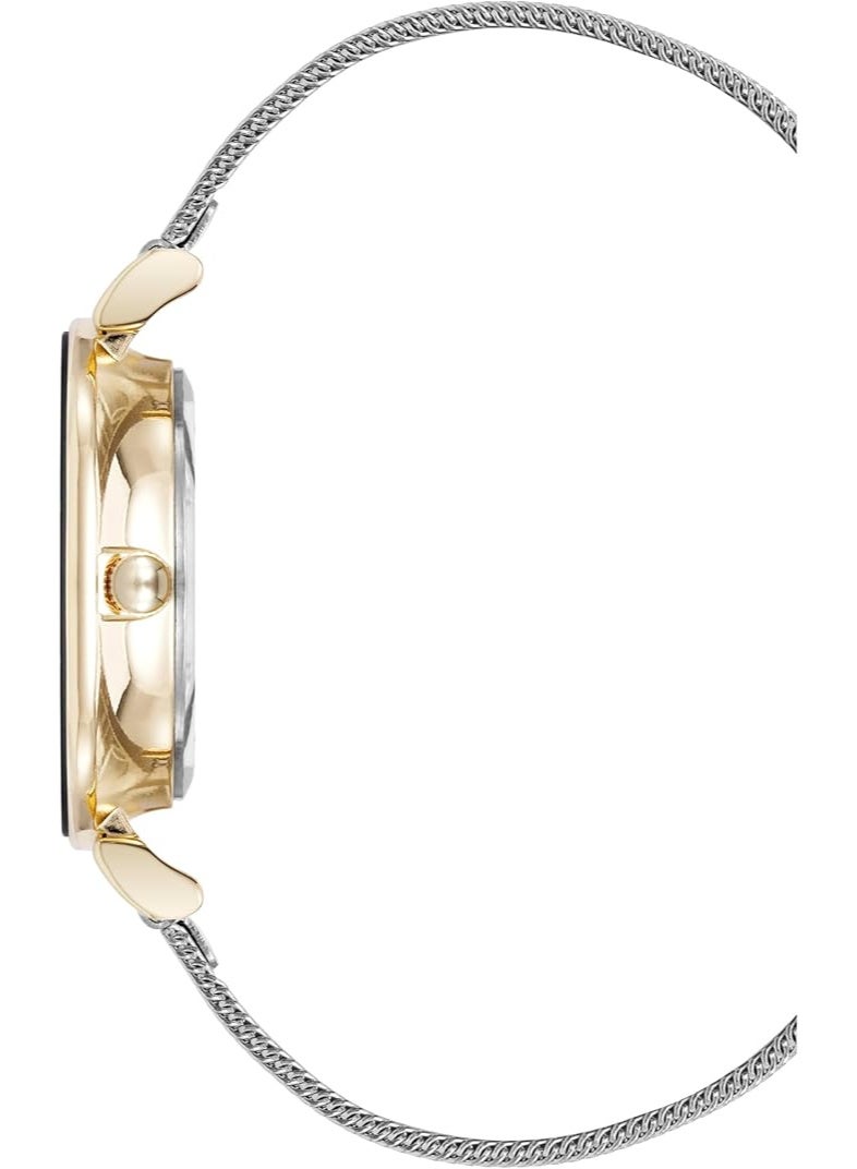 ANNE KLEIN ساعة آن كلاين النسائية بحزام شبكي مزين باللمعان - Image 2